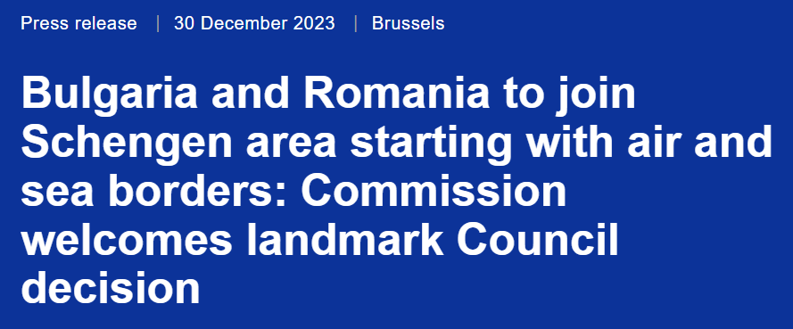 【申根】新年新政策！保加利亚、罗马尼亚部分加入申根区！
